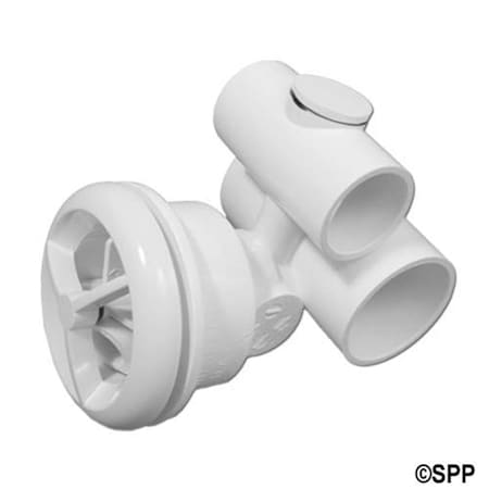 Karuma Car Care 1.5 x 1 in. Microssage Roto Tee Body Jet Assembly; White KA1414164